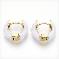 Brass Huggie Hoop Earrings&nbsp;EJEW-S209-01F