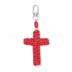 4Pcs Cross Cotton Threads Pendants Decorations&nbsp;HJEW-TA00398