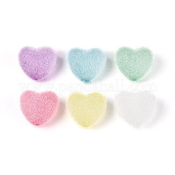Flocking Opaque Acrylic Heart Beads&nbsp;OACR-T030-09M