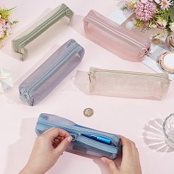 5Pcs 5 Colors Nylon Mesh Pen Pencil Case&nbsp;ABAG-GF0001-54
