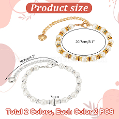 4Pcs 2 Colors Round ABS Plastic Imitation Pearl Anti-Loose High Heel Shoelaces&nbsp;AJEW-PH0011-71