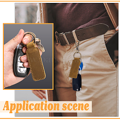 6Pcs 6 Colors Cowhide Leather Keychain&nbsp;KEYC-PH0002-15