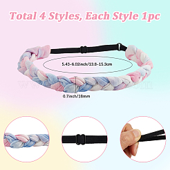4Pcs 4 Colors Polyester with Spandex Cloth Headbands&nbsp;AJEW-SP0003-14