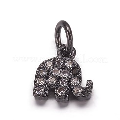 Brass Micro Pave Cubic Zirconia Pendants&nbsp;ZIRC-K070-42