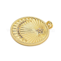 Rack Plating Brass Micro Pave Cubic Zirconia Pendants&nbsp;KK-C074-50G