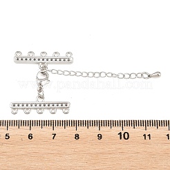 Brass Micro Pave Cubic Zirconia Chain Extender&nbsp;ZIRC-Q022-030P-NR