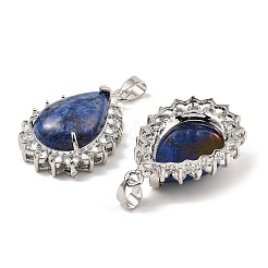 Dyed Natural Lapis Lazuli & Rhinestone Pendants&nbsp;G-K338-31P-08