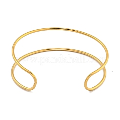 Ion Plating(IP) Hollowed 304 Stainless Steel Cuff Bangles for Women Men&nbsp;BJEW-P331-02G