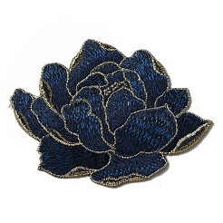 Peony Pattern Polyester Fabrics Computerized Embroidery Cloth Sew on Patches&nbsp;PATC-WH0009-09