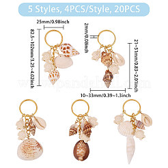 Ocean Style Natural Shell & Synthetic Turquoise Keychains&nbsp;KEYC-CA00012