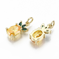 Brass Micro Pave Gold Cubic Zirconia Charms&nbsp;ZIRC-S067-155-NF