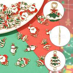 30Pcs 5 Styles Christmas Alloy Enamel Links&nbsp;FIND-FS0004-93