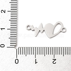 201 Stainless Steel Heart Connector Charms&nbsp;STAS-Q341-05P
