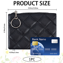 Rhombus Pattern PU Leather Zip Pouches&nbsp;ABAG-WH0040-12B-09