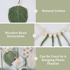 Bohemian Hand-woven Cotton Rope Leaf Tassel with Wood Beads Wall Hanging Ornaments&nbsp;FIND-WH20019-136B-01