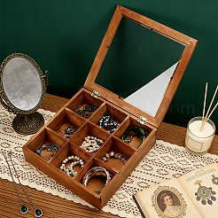 9 Compartments Wooden Storage Boxes with Lid&nbsp;AJEW-WH0752-579