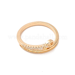 Brass Micro Pave Cubic Zirconia Open Cuff Rings&nbsp;RJEW-R146-05A-KCG