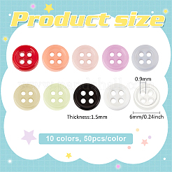 500Pcs 10 Colors Nylon Buttons&nbsp;BUTT-FG0001-22
