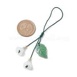 Imitation Jade Glass & Natural Green Aventurine  Pendant Mobile Straps&nbsp;HJEW-JM01900