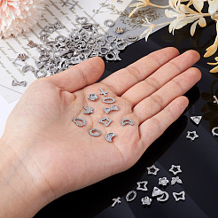 120Pcs 12 Styles 304 Stainless Steel Cabochons&nbsp;STAS-TA0002-71
