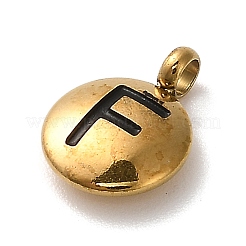 304 Stainless Steel Black Enamel Charms&nbsp;STAS-R009-01G-F