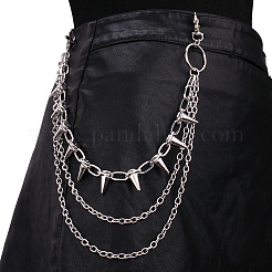 Aluminum & Alloy Spike Rivets 3 Layer Trousers Chains&nbsp;WGE957A-01