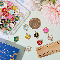 48Pcs 8 Colors Alloy Enamel Connector Charms&nbsp;ENAM-SC0004-05