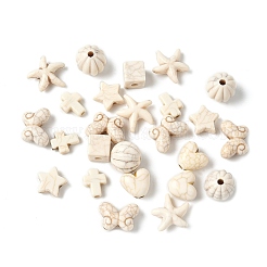 140Pcs 7 Styles Synthetic Howlite Beads&nbsp;G-FP0001-09