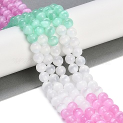 Macaron Color Natural Selenite Beads Strands&nbsp;G-A243-A01