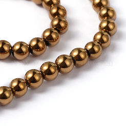 Non-Magnetic Synthetic Hematite Beads Strands&nbsp;G-G091-4mm-1