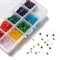 10 Colors Electroplate Glass Beads&nbsp;EGLA-JP0002-01B-4mm