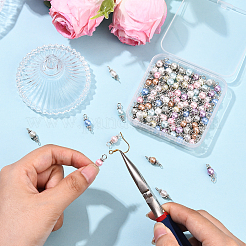 100Pcs 10 Colors Baking Paint Glass Pearl Connector Charms&nbsp;PALLOY-YW00097