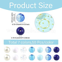 350Pcs 7 Colors Transparent  & Opaque Acrylic Beads&nbsp;MACR-YW0004-79