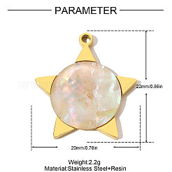 Natural Shell Pendants&nbsp;STAS-STAS-OY009-74G