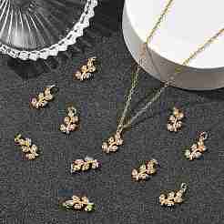 SHEGRACE Brass Micro Pave Clear Cubic Zirconia Charms&nbsp;XGRQ4N723-716G