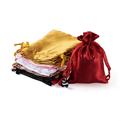 30Pcs 6 Colors Rectangle Satin Gift Packing Pouches Drawstring Bags&nbsp;ABAG-BT0001-04