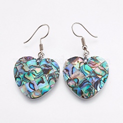 Abalone Shell/Paua Shell Dangle Earrings&nbsp;EJEW-F147-C