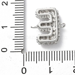 Brass Micro Pave Cubic Zirconia Letter Links&nbsp;KK-I717-04E-P