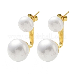 Round Brass Stud Earrings&nbsp;EJEW-C185-02G