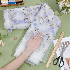 6 Yards Flower Pattern Milk Fiber Mesh Fabric&nbsp;DIY-NB0014-82C