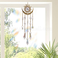 1Pc Metal Moon Hanging Ornaments&nbsp;AJEW-CN0004-04B