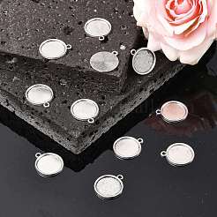 Tibetan Style Antique Silver Alloy Flat Round Pendant Cabochon Settings&nbsp;X-TIBEP-M022-29AS