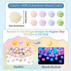 100Pcs Flower Resin Cabochons&nbsp;MRMJ-TA0001-36