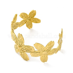 Ion Plating(IP) 304 Stainless Steel Cuff Bangles for Women&nbsp;BJEW-G729-05G