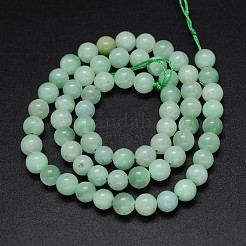 Natural Myanmar Jade/Burmese Jade Round Bead Strands&nbsp;G-O087-12-4mm