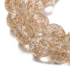 Handmade Gold Sand Lampwork Beads Strands&nbsp;LAMP-L079-06E