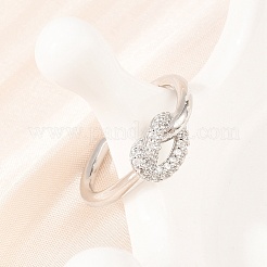 Brass Micro Pave Cubic Zirconia Finger Rings&nbsp;RJEW-C153-01P-02