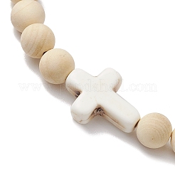 2Pcs Wood Beads Stretch Bracelets for Couple&nbsp;BJEW-JB11305-04