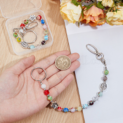 2Pcs Alloy & Acrylic & Glass Keychain&nbsp;KEYC-NB00283