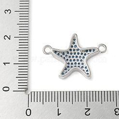 Brass Micro Pave Deep Sky Blue Cubic Zirconia Connector Charms&nbsp;KK-C086-14P-02